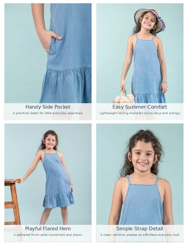 Strappy Denim Pinafore without T shirt-Tweeny Mini