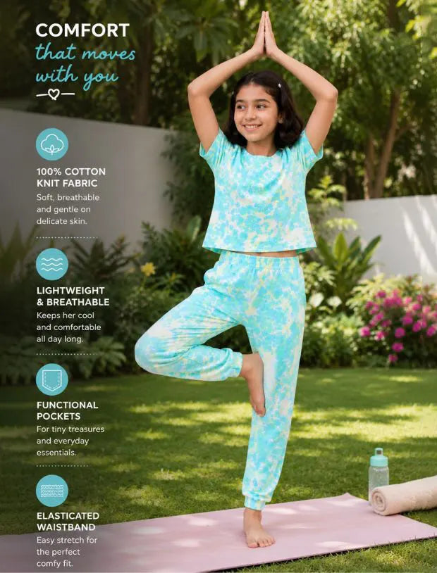 Stylish Summer Tie-Dye Joggers Co-ord Set Kids Girls-Tweeny Mini
