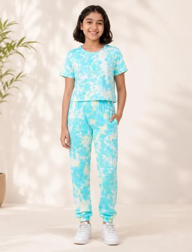 Stylish Summer Tie-Dye Joggers Co-ord Set Kids Girls-Tweeny Mini