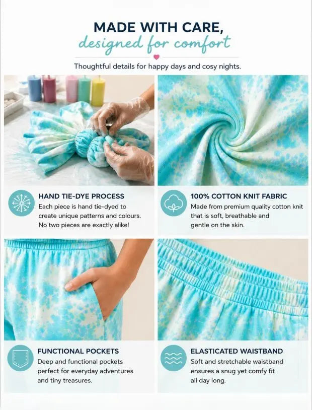 Stylish Summer Tie-Dye Joggers Co-ord Set Kids Girls-Tweeny Mini