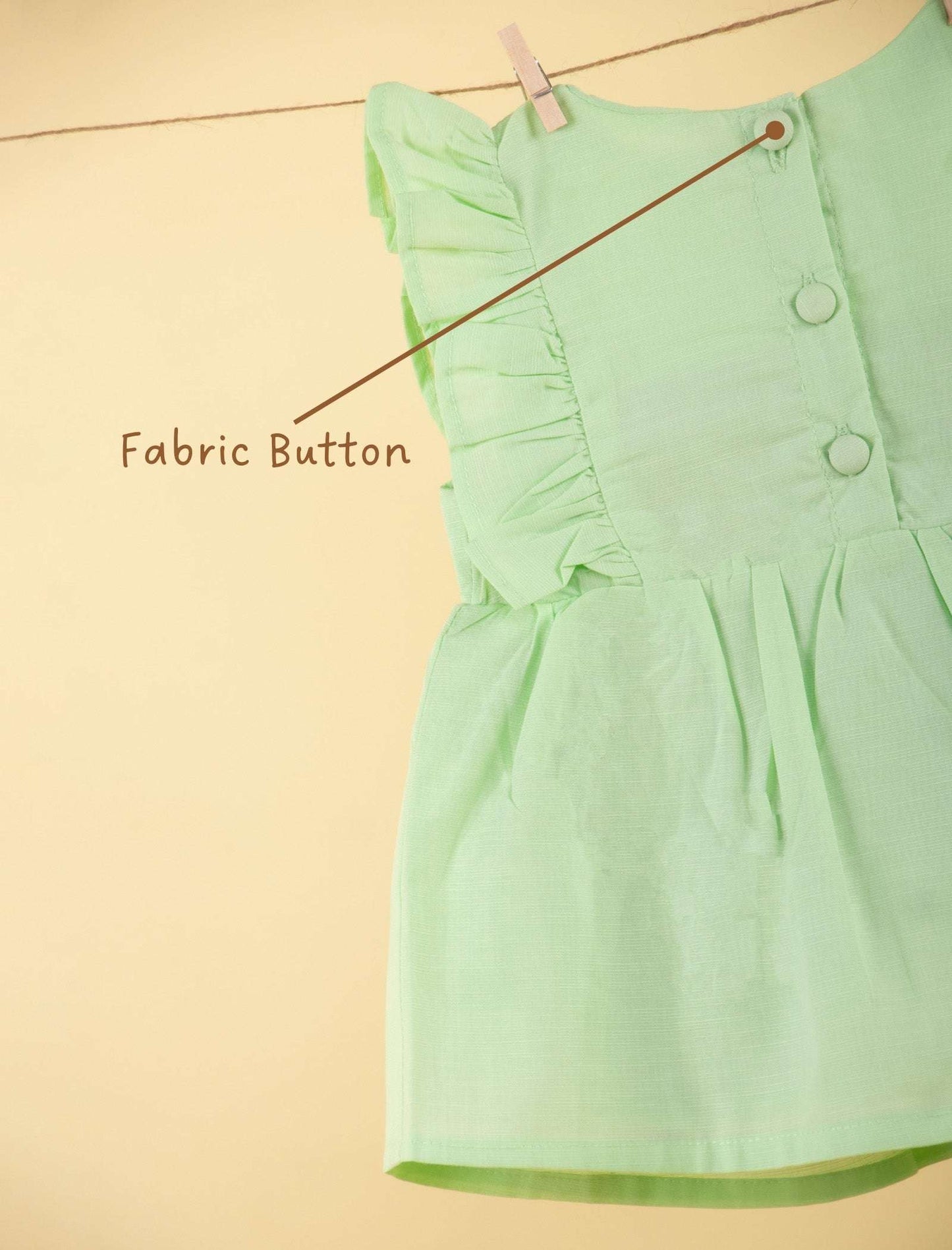 Pure Cotton Summer Frock for Baby Girl with Matching Headband (Seafoam Green) - Tweeny Mini