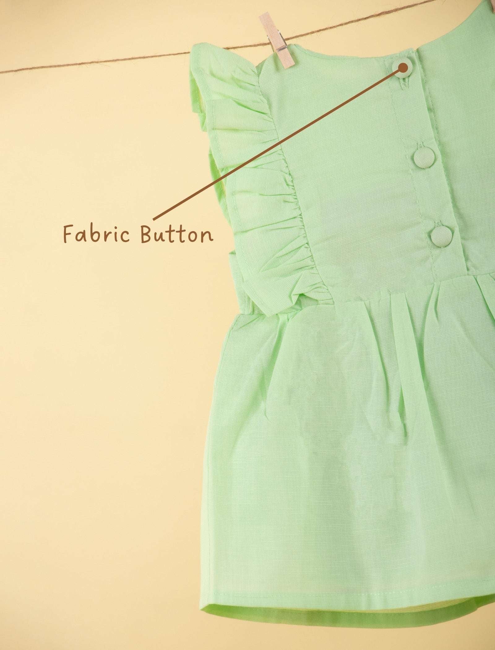 Pure Cotton Summer Frock for Baby Girl with Matching Headband (Seafoam Green) - Tweeny Mini