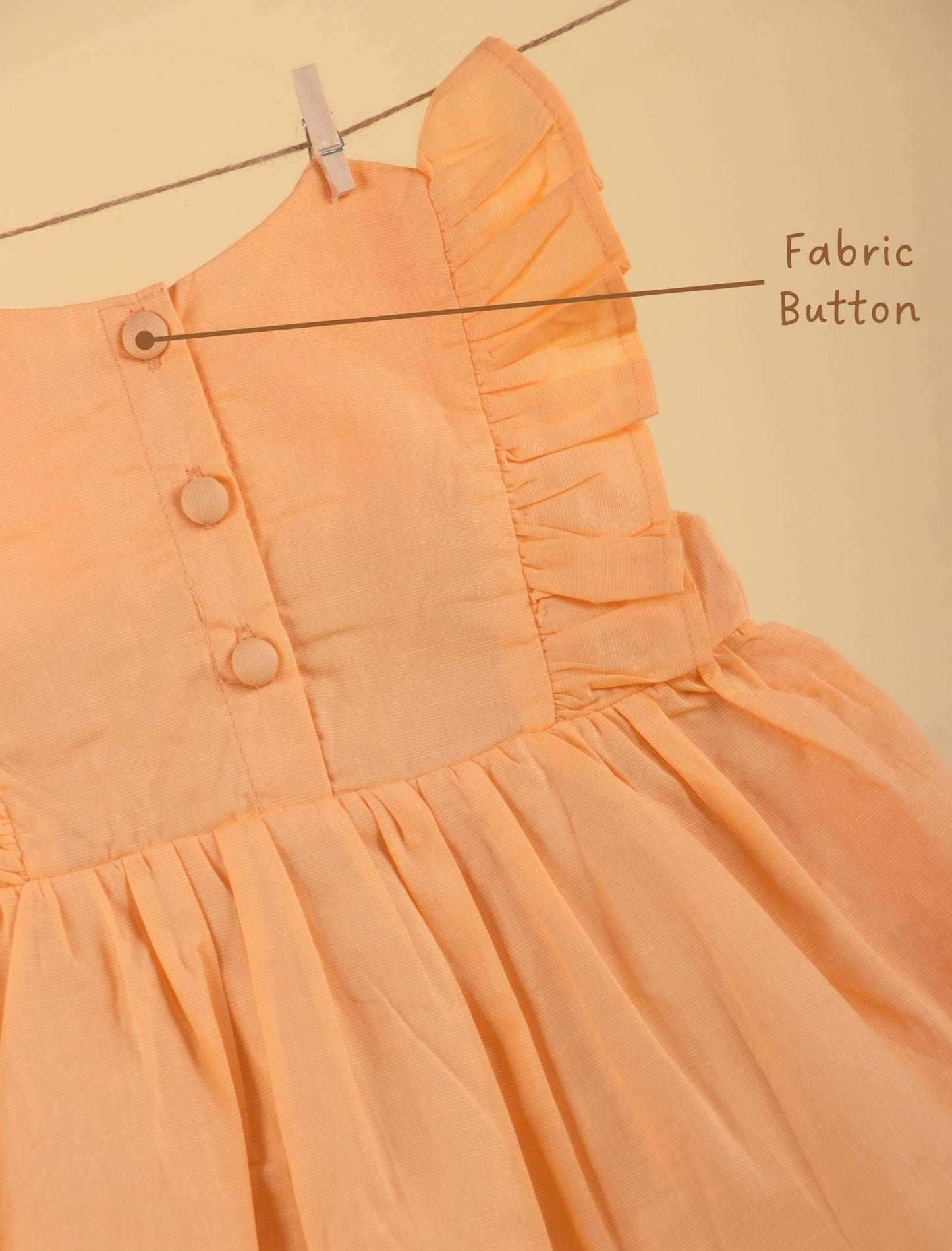 Pure Cotton Summer Dress for Baby Girl with Matching Headband (Sunbeam Orange) - Tweeny Mini