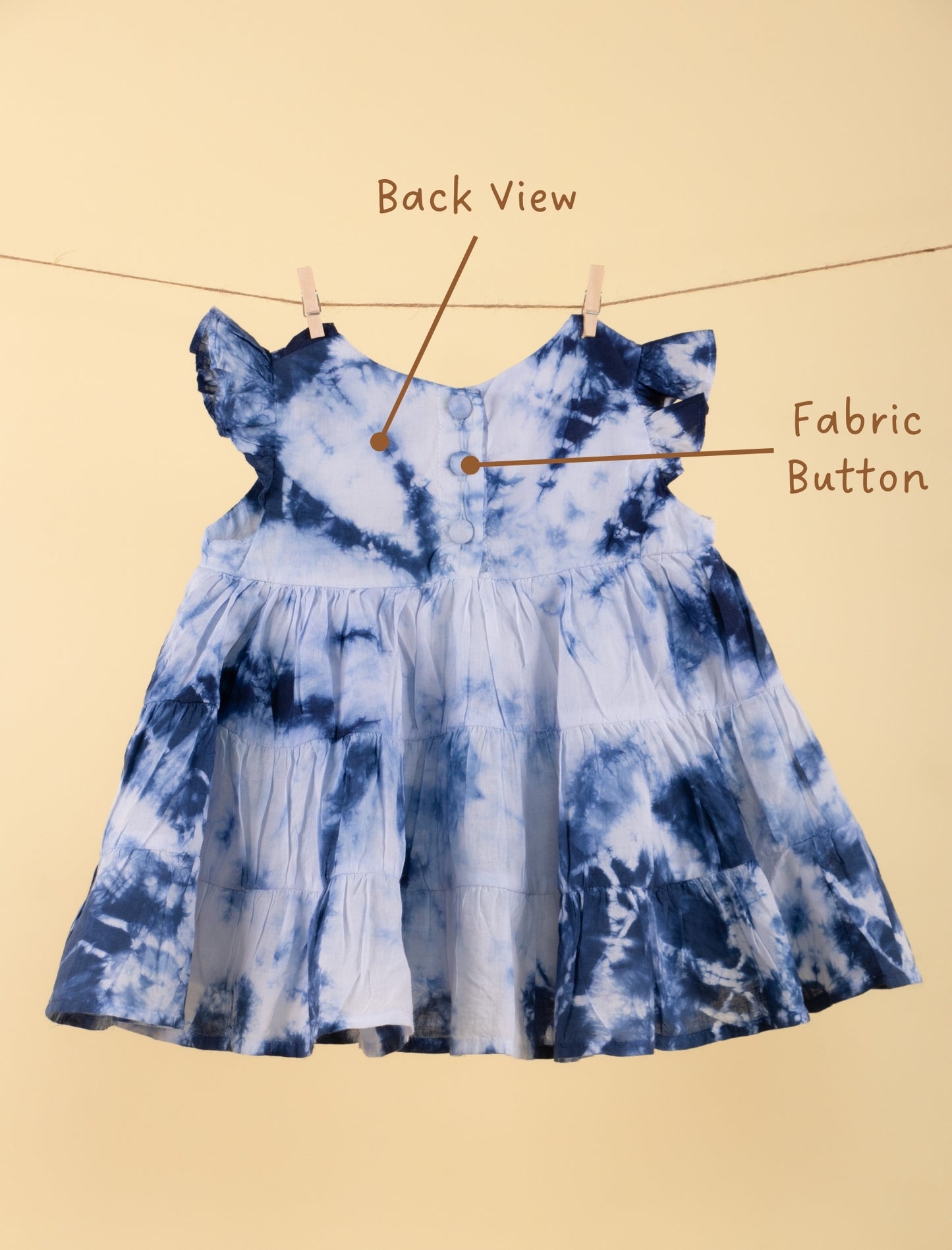 Tie-Dye Cotton Summer Dress for Infants Baby Girls (Blue) - Tweeny Mini