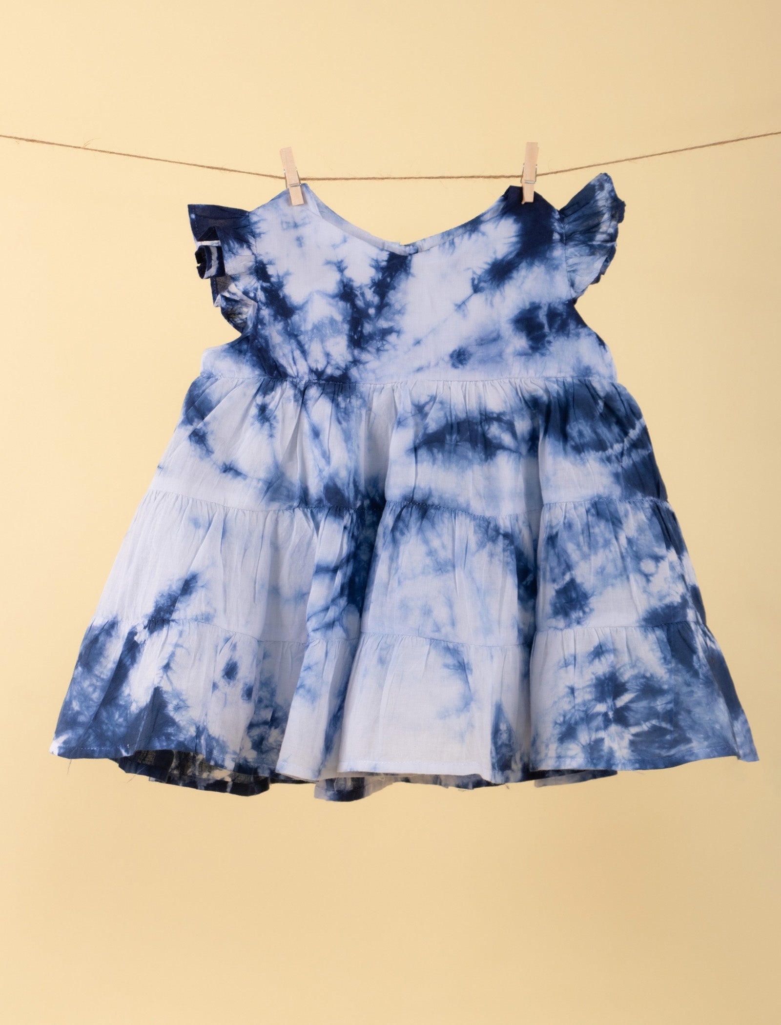 Tie-Dye Cotton Summer Dress for Infants Baby Girls (Blue) - Tweeny Mini