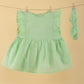 Pure Cotton Summer Frock for Baby Girl with Matching Headband (Seafoam Green) - Tweeny Mini