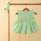 Pure Cotton Summer Frock for Baby Girl with Matching Headband (Seafoam Green) - Tweeny Mini