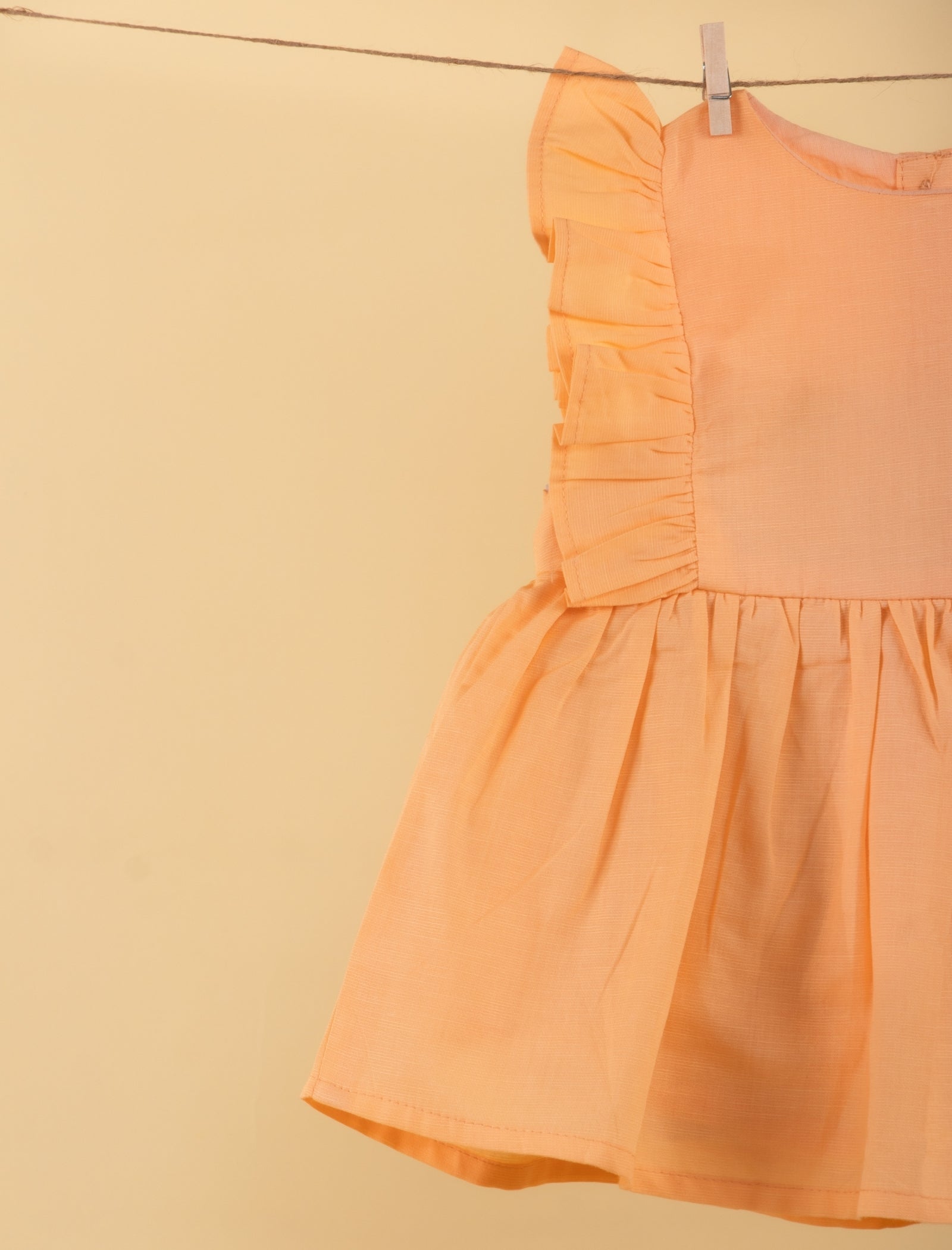 Pure Cotton Summer Dress for Baby Girl with Matching Headband (Sunbeam Orange) - Tweeny Mini