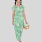 Off-Shoulder Floral Printed Summer Jumpsuit for Girls Kids (Light Green) - Tweeny Mini
