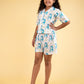 Giffy Love Pure Cotton Summer Nightdress for Girls Kids (Half Sleeves, Blue) - Tweeny Mini
