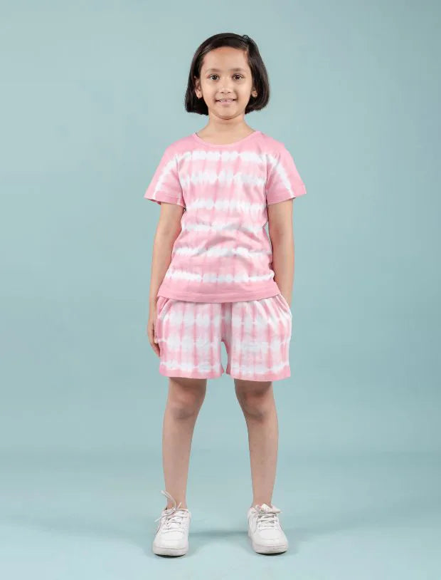 Tie-Dye Co-ord Set for Girls Kids (Pink)-tweeny Mini