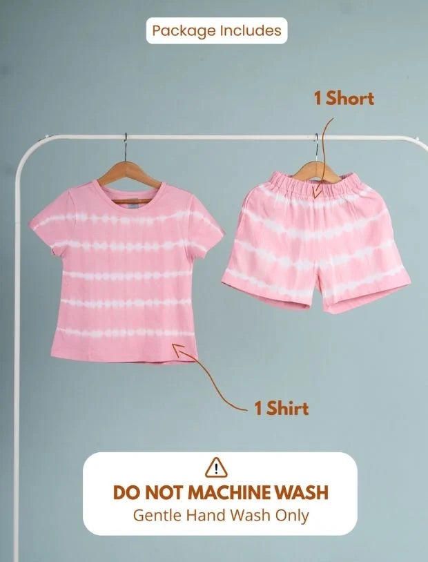 Tie-Dye Co-ord Set for Girls Kids (Pink)-Tweeny Mini