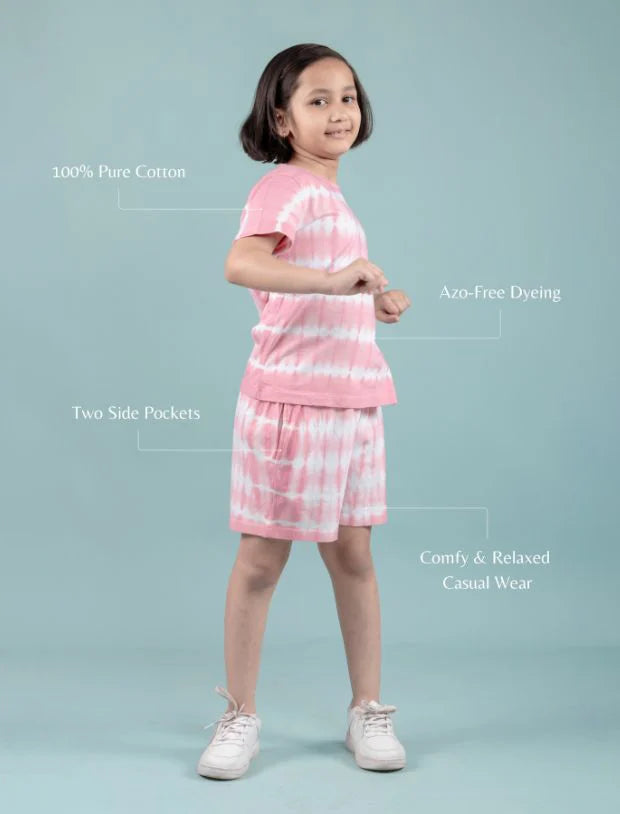 Tie-Dye Co-ord Set for Girls Kids (Pink)-tweeny Mini