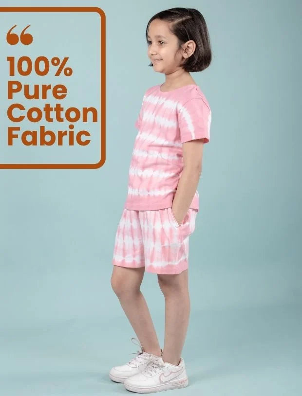Tie-Dye Co-ord Set for Girls Kids (Pink)-Tweeny Mini