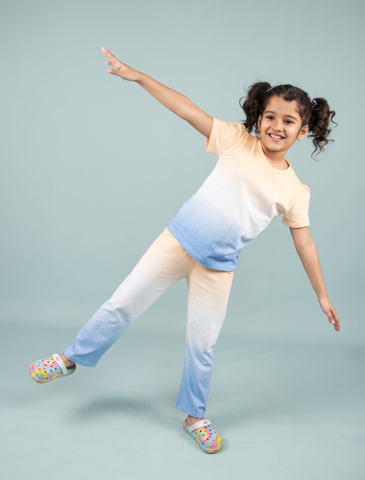Ombre Style Tie-dye Nightwear for Girls Kids (Orange Blue) - Tweeny Mini