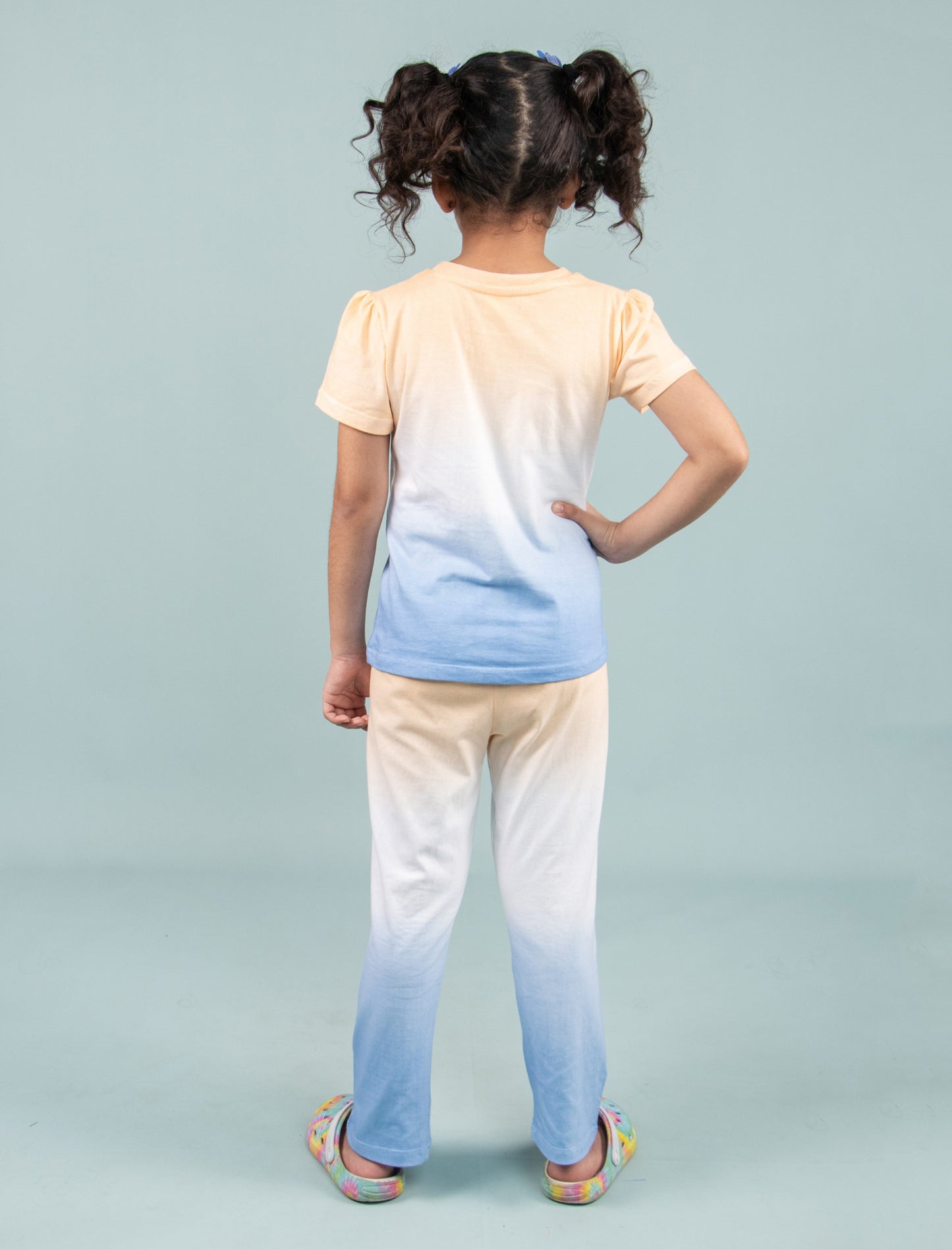 Ombre Style Tie-dye Nightwear for Girls Kids (Orange Blue) - Tweeny Mini