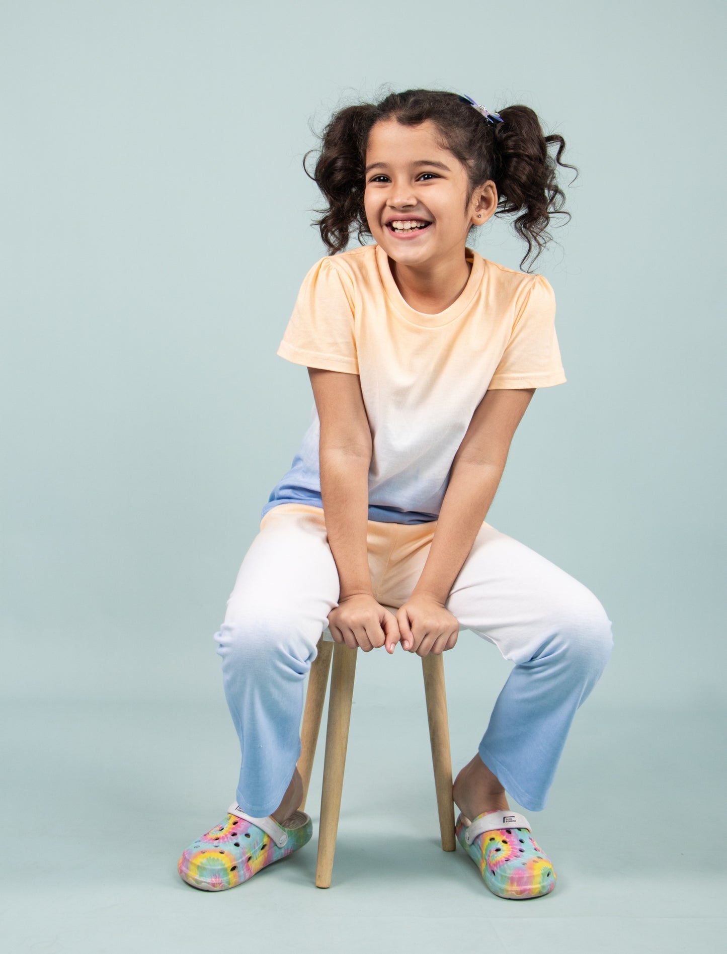 Ombre Style Tie-dye Nightwear for Girls Kids (Orange Blue) - Tweeny Mini