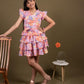 Stylish Ditsy Tiered Floral Dress for Girls Kids (Pink) - Tweeny Mini