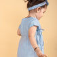 Pure Cotton Infant Wrap Style Baby Dress For Girls Kids with Headband (Sky Blue) - Tweeny Mini