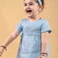 Pure Cotton Infant Wrap Style Baby Dress For Girls Kids with Headband (Sky Blue) - Tweeny Mini