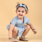 Pure Cotton Infant Wrap Style Baby Dress For Girls Kids with Headband (Sky Blue) - Tweeny Mini