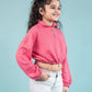 Premium Terry Cotton Zippered Sweatshirt for Kids Girls (Raspberry Pink) - Tweeny Mini