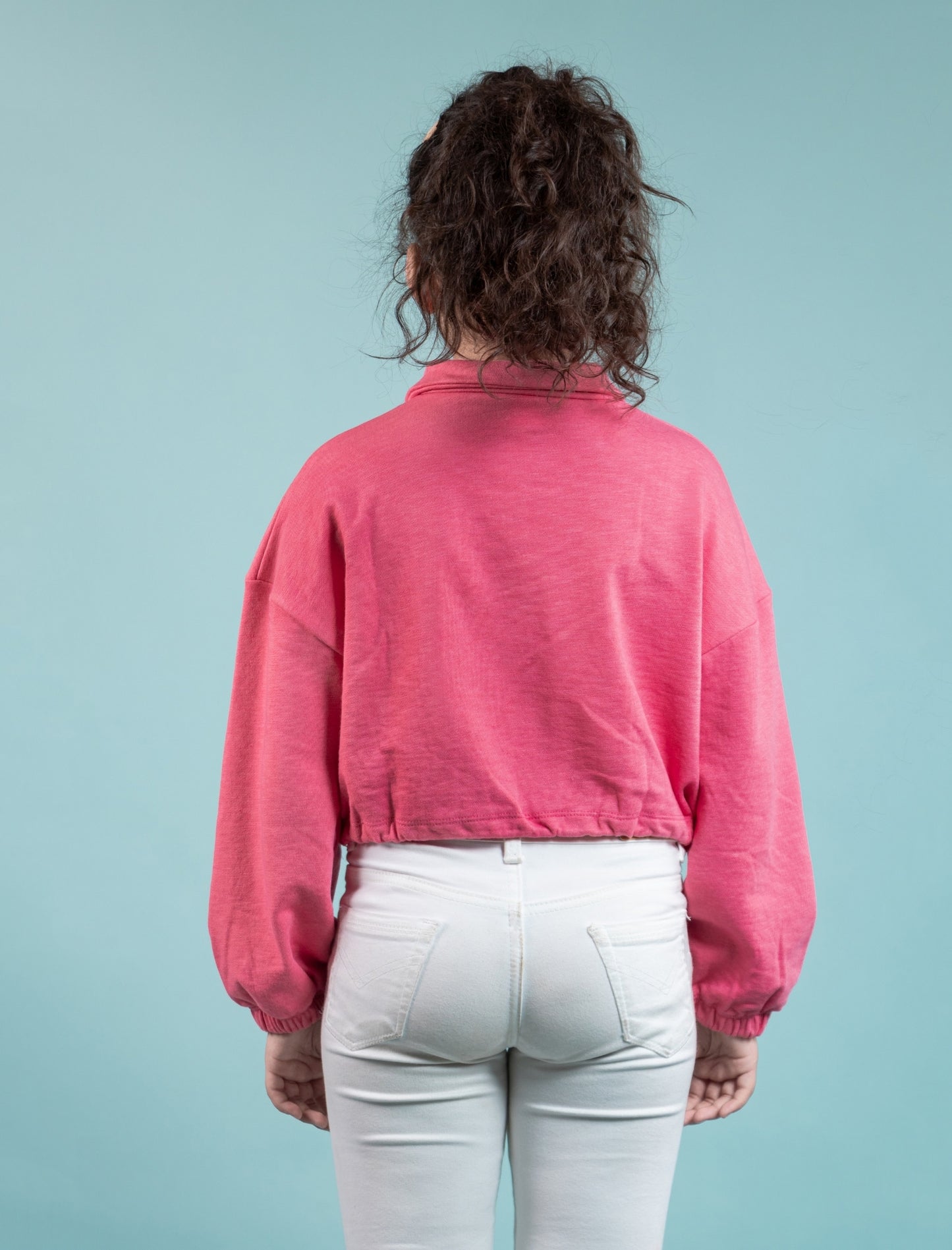 Premium Terry Cotton Zippered Sweatshirt for Kids Girls (Raspberry Pink) - Tweeny Mini