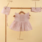 Pure Cotton Baby Dress with Headband and Bloomer for Infant Girls (Beige) - Tweeny Mini