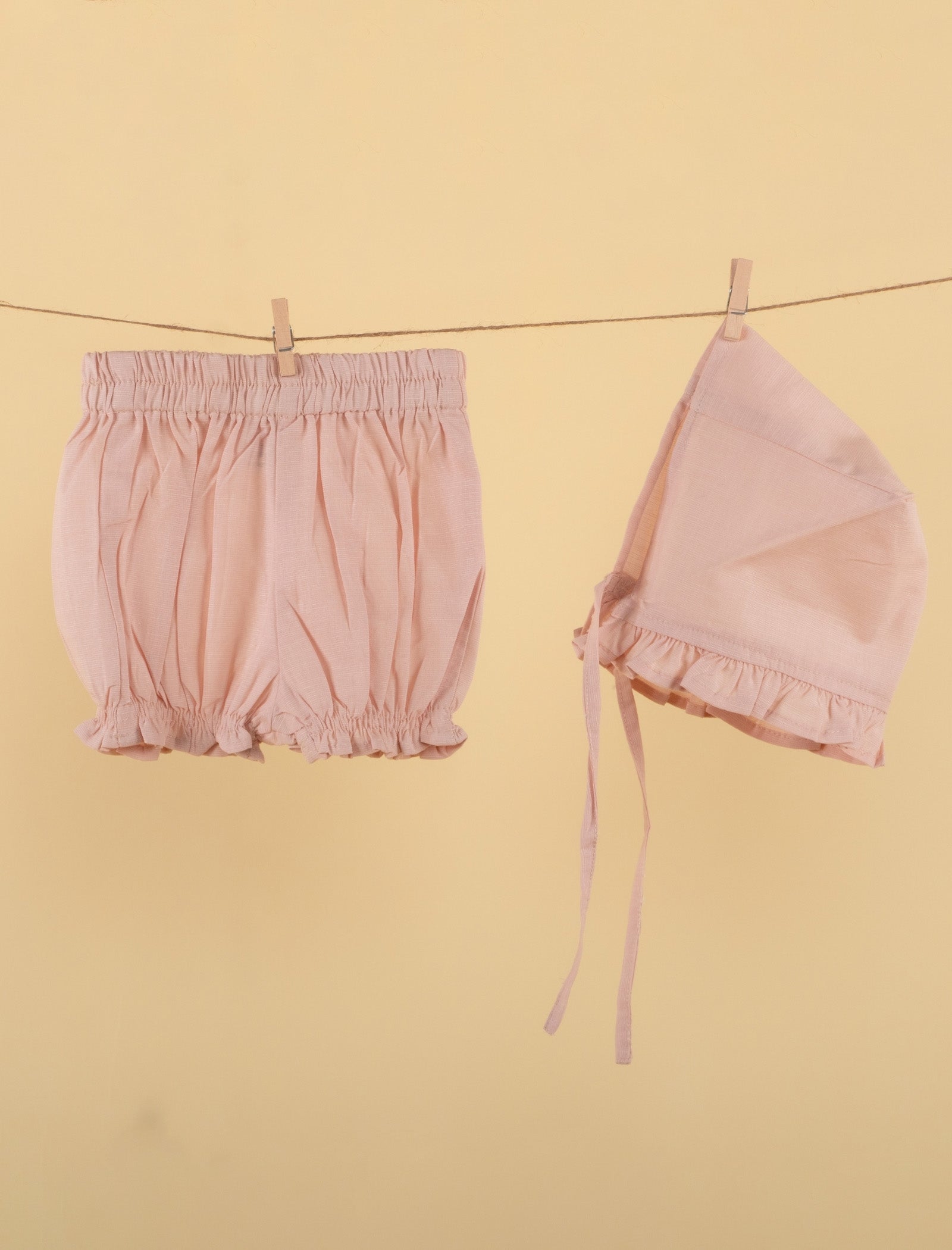 Pure Cotton Baby Dress with Headband and Bloomer for Infant Girls (Beige) - Tweeny Mini