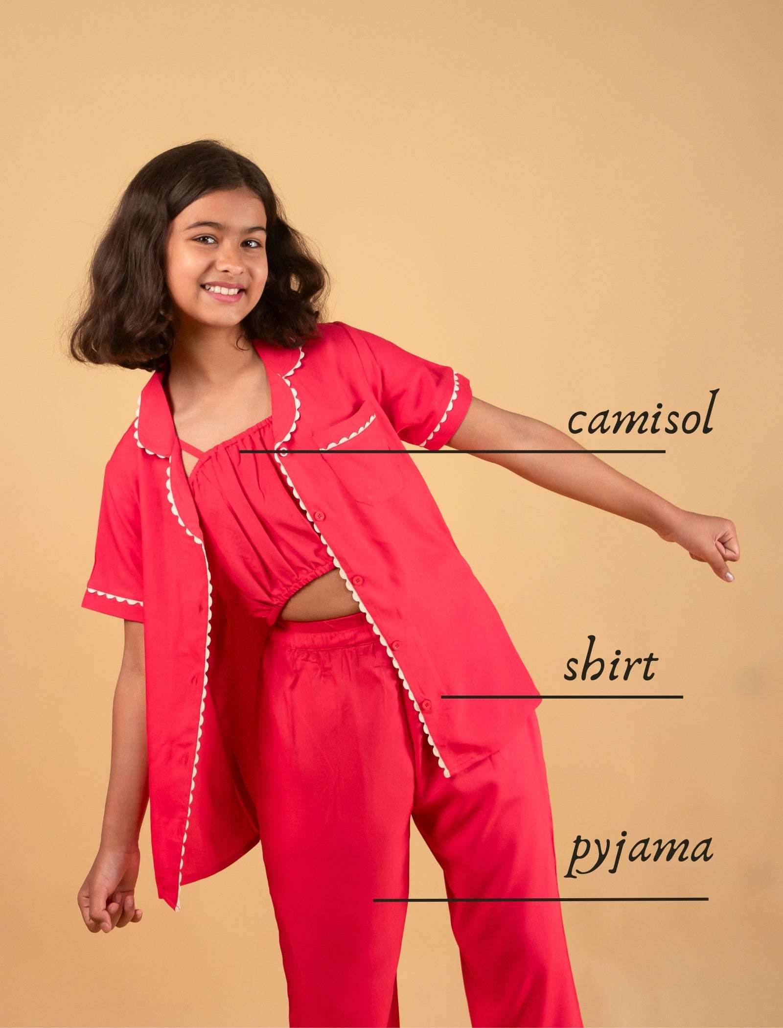 Opal Dreams Best Nightwear For Girls Kids (Fiery Coral) - Tweeny Mini