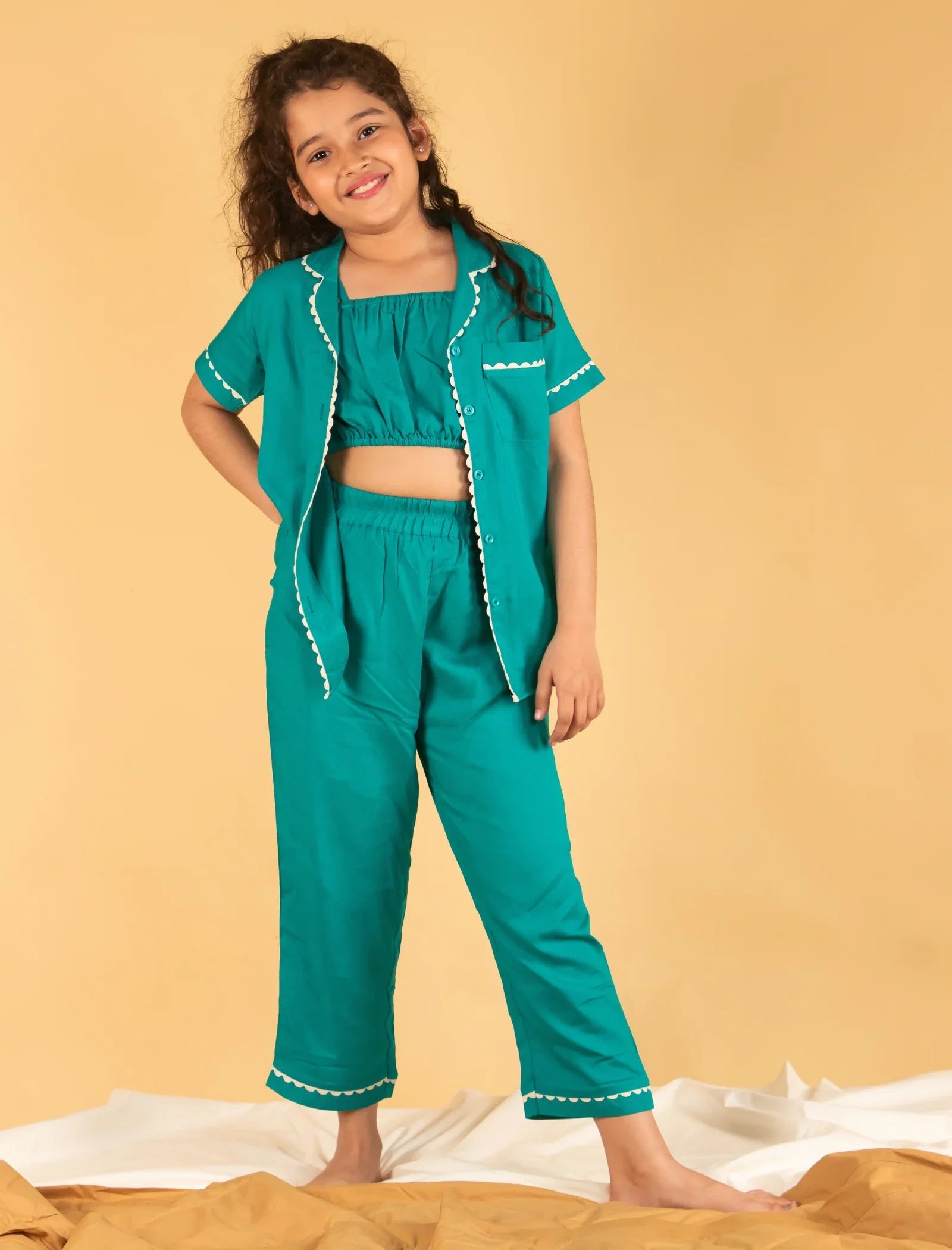 Opal Dreams Best Nightdress For Girls Kids (Teal Green)