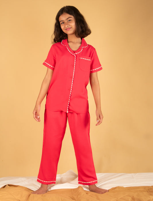 Opal Dreams Best Nightwear For Girls Kids (Fiery Coral) - Tweeny Mini