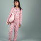 Dancing Zebra Printed Best Sleepwear for Girls Kids Pyjama Set (Full Sleeves, Pink) - Tweeny Mini