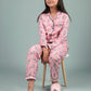 Dancing Zebra Printed Best Sleepwear for Girls Kids Pyjama Set (Full Sleeves, Pink) - Tweeny Mini