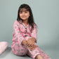 Dancing Zebra Printed Best Sleepwear for Girls Kids Pyjama Set (Full Sleeves, Pink) - Tweeny Mini