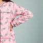 Dancing Zebra Printed Best Sleepwear for Girls Kids Pyjama Set (Full Sleeves, Pink) - Tweeny Mini