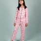 Dancing Zebra Printed Best Sleepwear for Girls Kids Pyjama Set (Full Sleeves, Pink) - Tweeny Mini