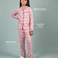 Dancing Zebra Printed Best Sleepwear for Girls Kids Pyjama Set (Full Sleeves, Pink) - Tweeny Mini