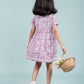 Pure Cotton Hand Block Printed Frock for Girls Kids (Lavender) - Tweeny Mini