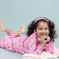 Pure Rayon Butterfly Nightsuit for Girls Kids (Full Sleeves, Pink) - Tweeny Mini