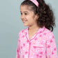 Pure Rayon Butterfly Nightsuit for Girls Kids (Full Sleeves, Pink) - Tweeny Mini