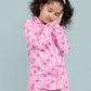 Pure Rayon Butterfly Nightsuit for Girls Kids (Full Sleeves, Pink) - Tweeny Mini