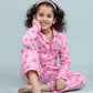 Pure Rayon Butterfly Nightsuit for Girls Kids (Full Sleeves, Pink) - Tweeny Mini