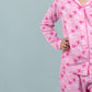 Pure Rayon Butterfly Nightsuit for Girls Kids (Full Sleeves, Pink) - Tweeny Mini