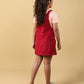 Classic Corduroy Pinafore Dress for Girls Kids (Red) - Tweeny Mini