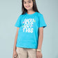 Pure Cotton Graphic Tees for Girls Kids (Aqua Blue) - Tweeny Mini
