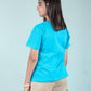 Pure Cotton Graphic Tees for Girls Kids (Aqua Blue) - Tweeny Mini