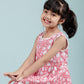 Hand Block Floral Printed Frock for Girls Kids (Red) - Tweeny Mini