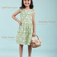 Hand Block Floral Printed Cotton Frock for Kids Girls (Green) - Tweeny Mini