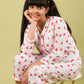Strawberry Printed Pure Cotton Nightsuit for Girls (Red) - Tweeny Mini